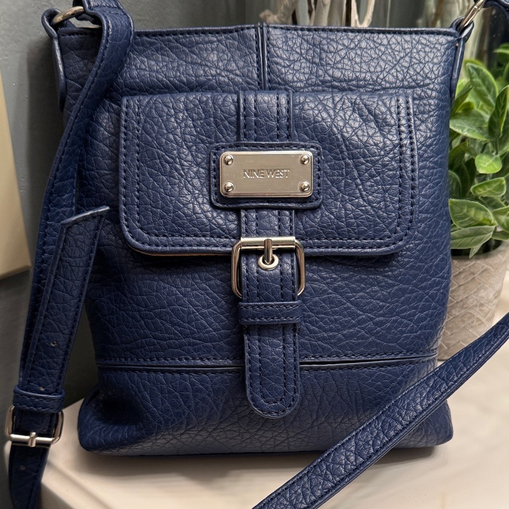 Nine West Navy Crossbody Bag with Buckle